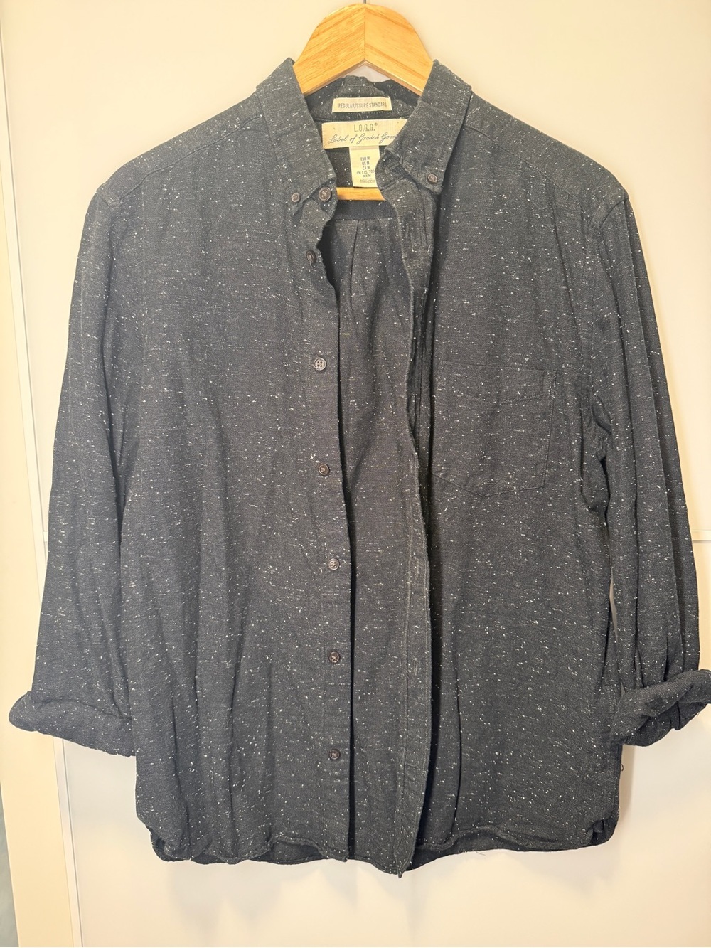 H&M L.O.G.G Cotton Speckled Button-Up Shirt